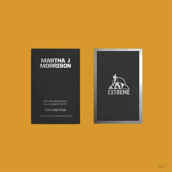 Custom Printed Silver Foil Stamped Business Cards Orange County Printing Nest