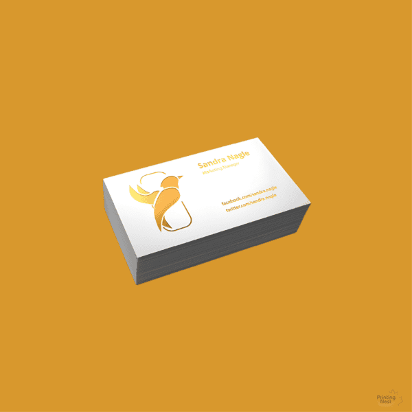 Custom Printed Yellow Foil Stamped Business Cards Orange County Printing Nest