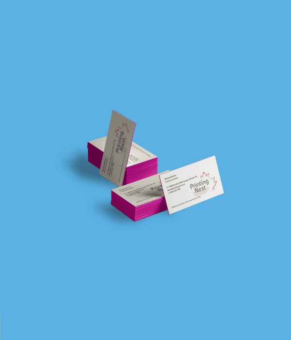 Hot Pink Edge Custom Printed Business Cards Printing Nest