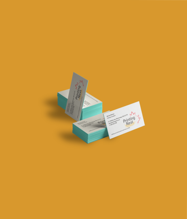 Turquoise Edge Custom Printed Business Cards Printing Nest
