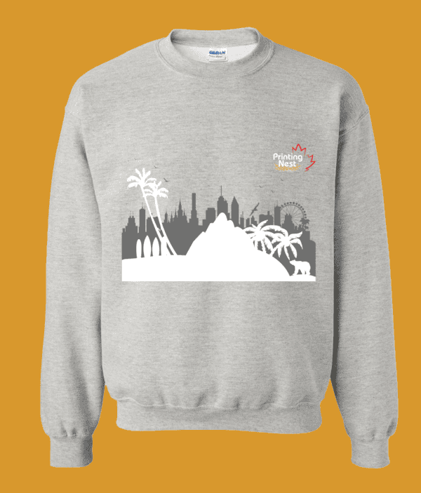 Custom Cool Grey Crewneck Printing Nest