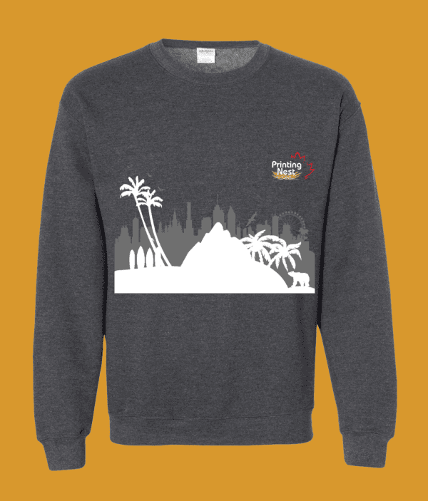 Custom Dark Heather Crewneck Printing Nest