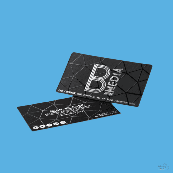 Custom Printed Premium Onyx Suede Cards in Orange County Printing Nest
