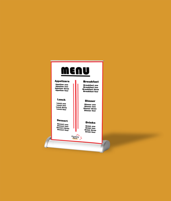 Custom Printed Tabletop Menu Printing Nest
