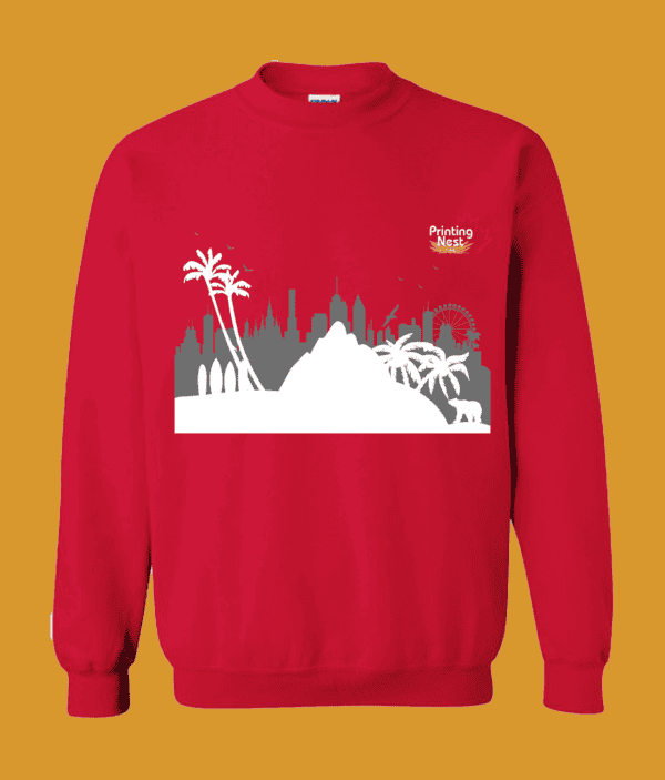 Custom Red Crewneck Printing Nest