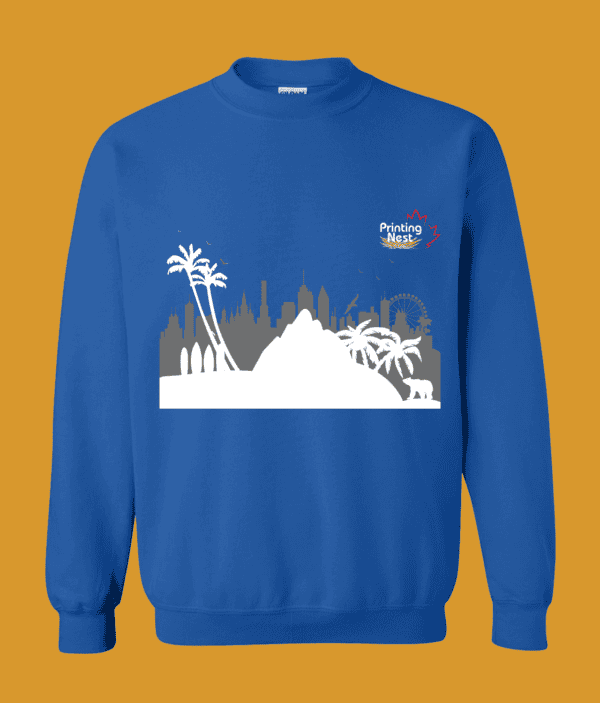 Custom Royal Blue Crewneck Printing Nest