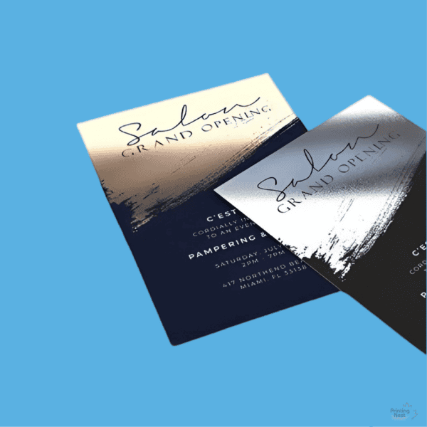 Custom Suede with Foil Postcards in Orange County Printing Nest