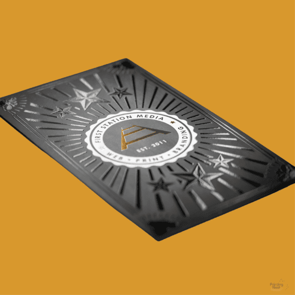Raised Spot UV and Raised Foil on Suede Orange County Printing Nest