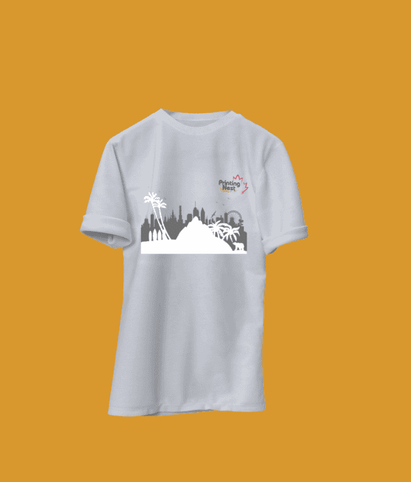 Custom Grey DTF Print T-Shirt California Printing Nest