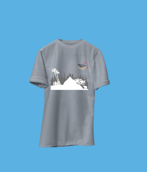 Custom Medium Grey DTF Print T-Shirt California Printing Nest