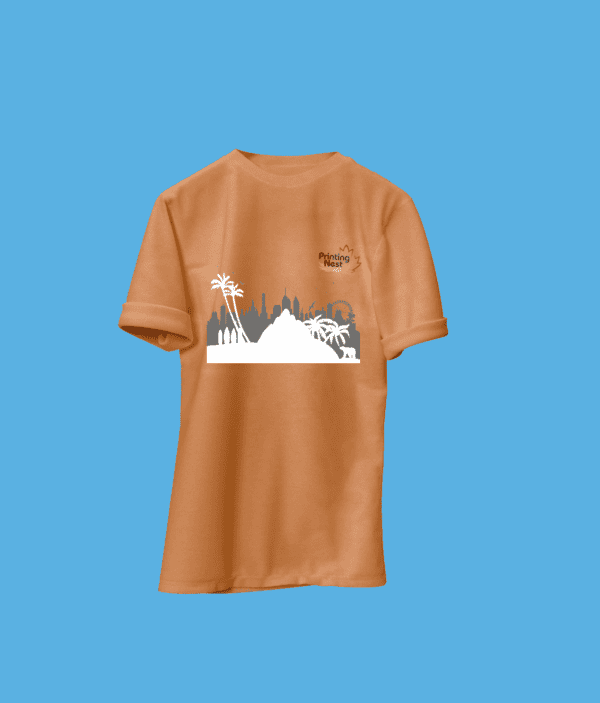 Custom Orange DTF Print T-Shirt California Printing Nest
