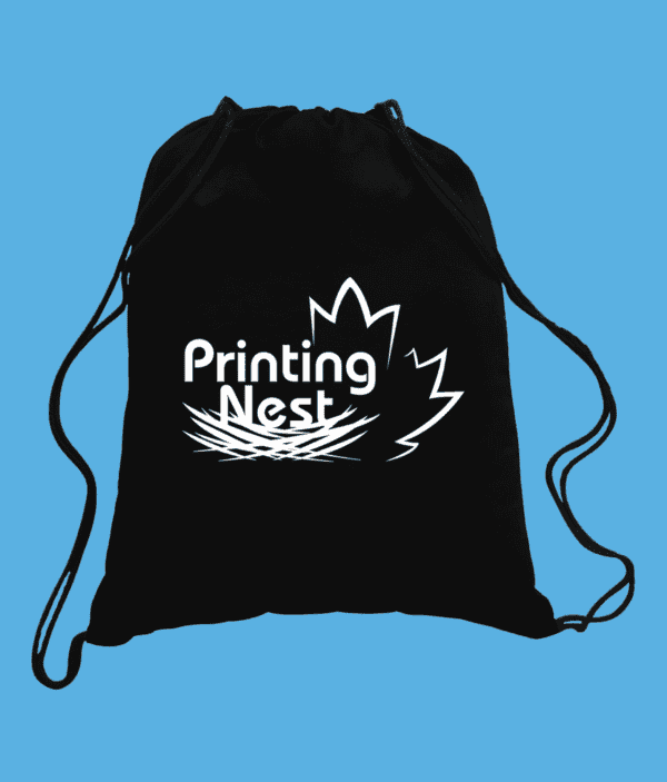 Custom Printed Drawstring Bag Black Printing Nest