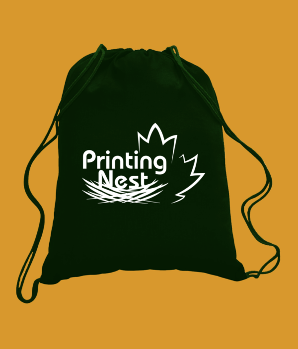 Custom Printed Drawstring-Bag-Forest-Green Printing Nest