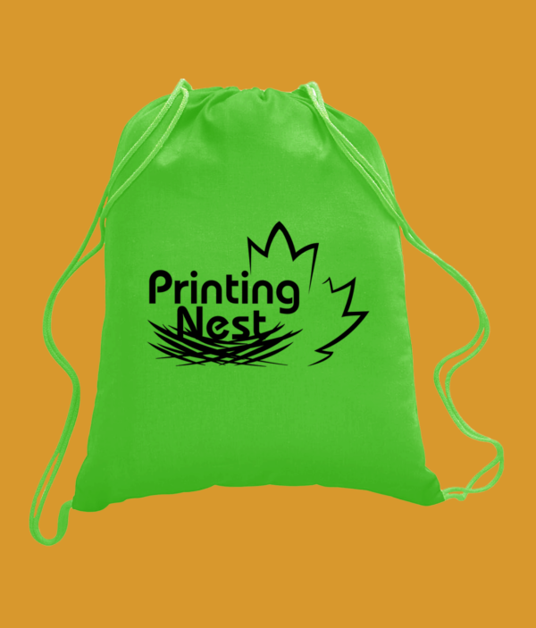 Custom Printed Drawstring-Bag-Green Printing Nest