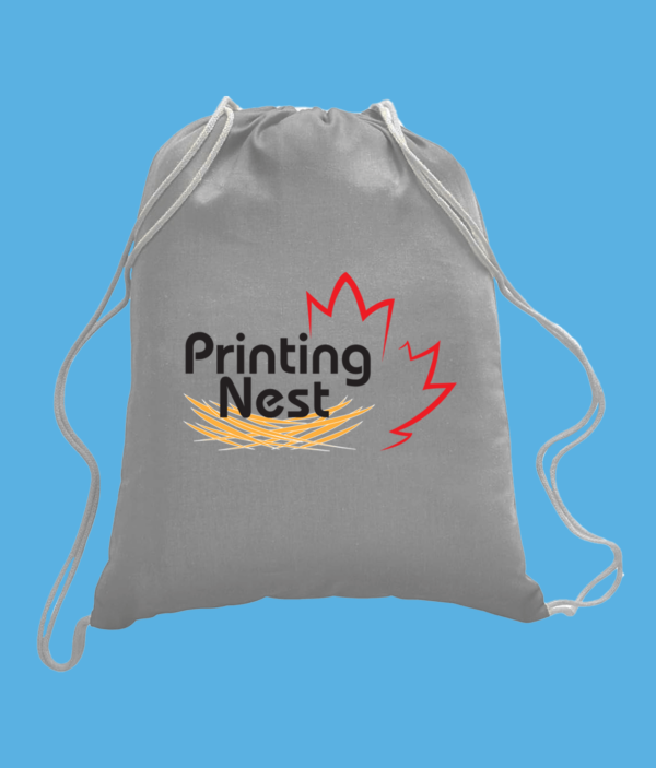 Custom Printed Drawstring-Bag-Grey Printing Nest