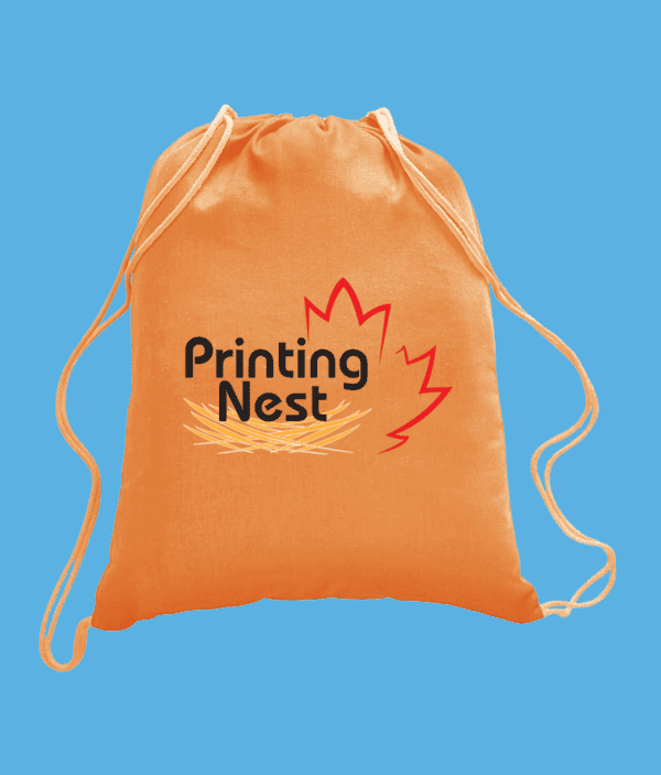 Custom Printed Drawstring-Bag-Orange Printing Nest