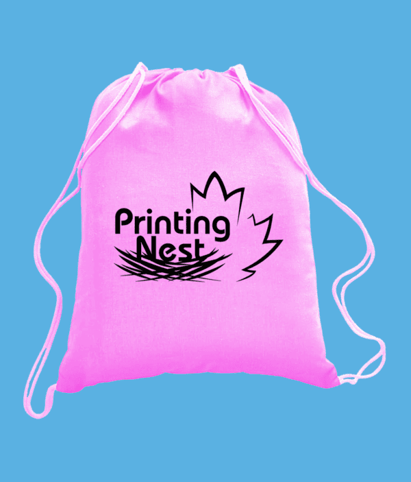 Custom Printed Drawstring-Bag-Pink Printing Nest