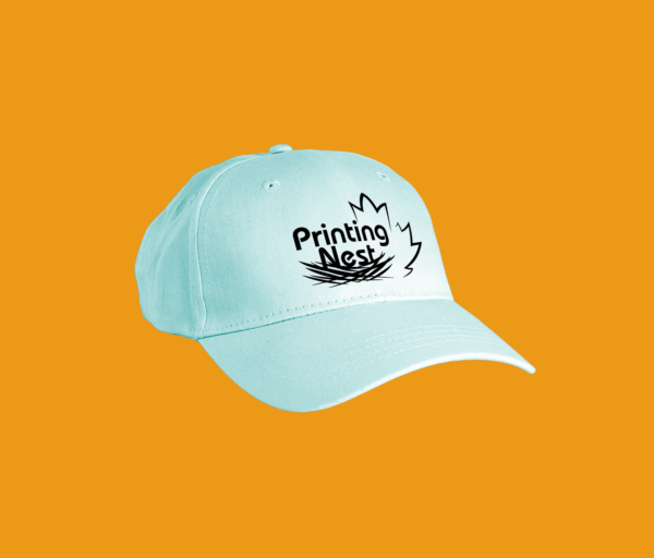 Custom Printed Embroidered Light Cyan Caps Printing Nest