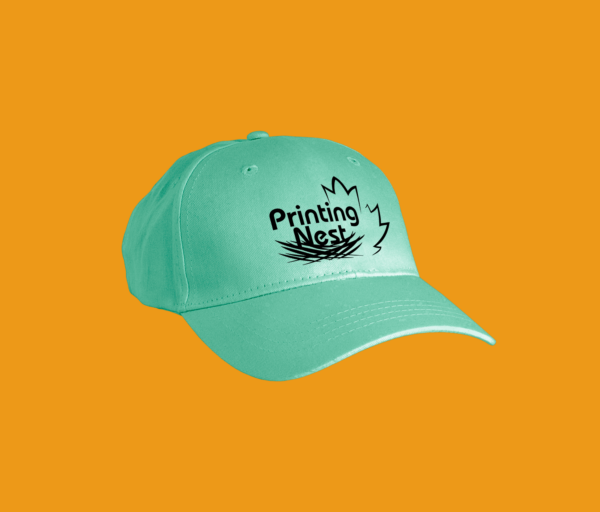 Custom Printed Embroidered Light Teal Caps Printing Nest