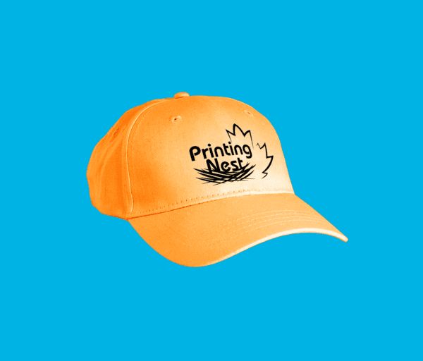 Custom Printed Embroidered Orange Caps Printing Nest