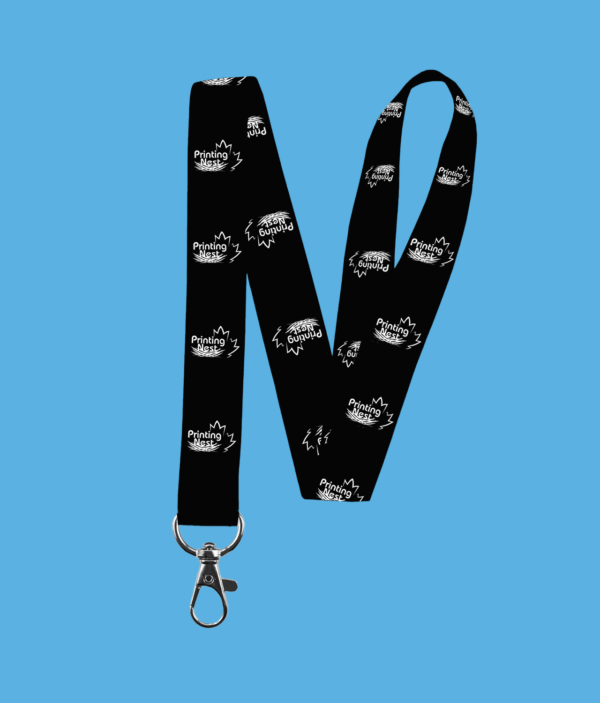 Custom Printed Lanyard Black Printing Nest
