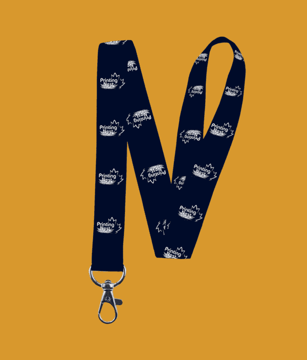 Custom Printed Lanyard Dark Navy Printing Nest
