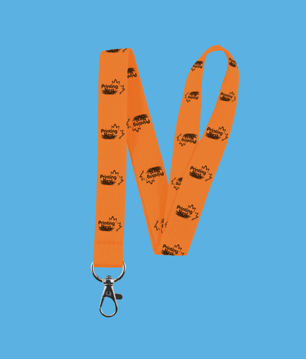 Custom Printed Lanyard Orange Printing Nest