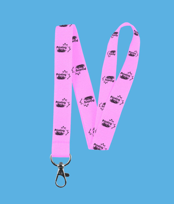 Custom Printed Lanyard Pink Printing Nest