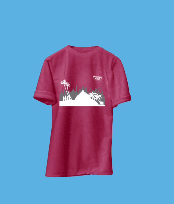 Custom Red DTF Print T-Shirt California Printing Nest