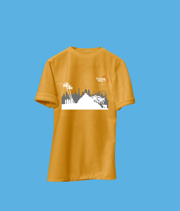 Custom Yellow Gold DTF Print T-Shirt California Printing Nest