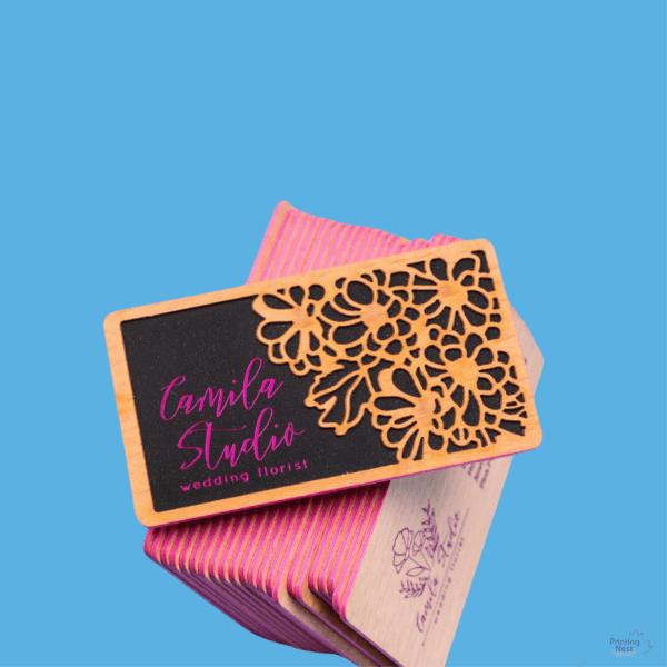 Custom Printed Premium Wood Business Cards in OC Printing Nest