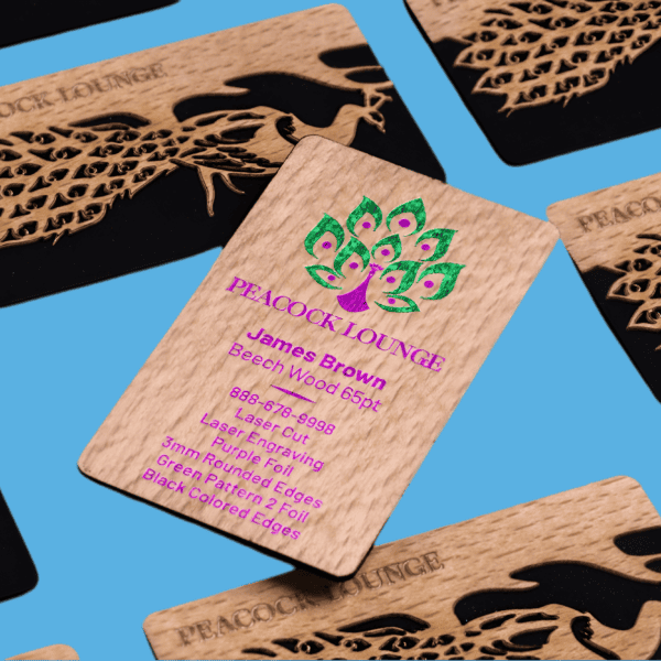 Custom Printed Wooden Business Cards in Orange County Printing Nest