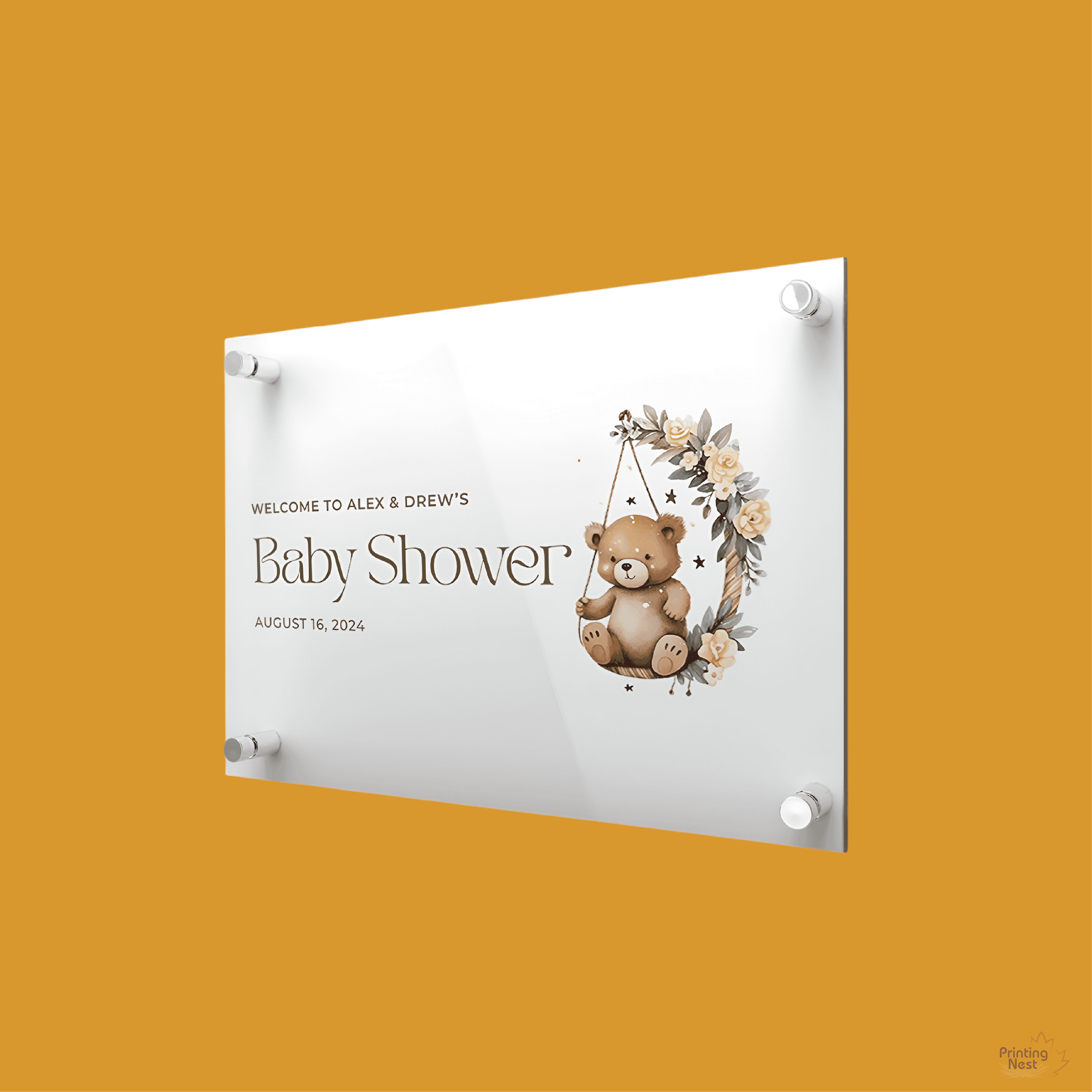 Custom Printed Baby Shower Acrylic Signs Printing Nest