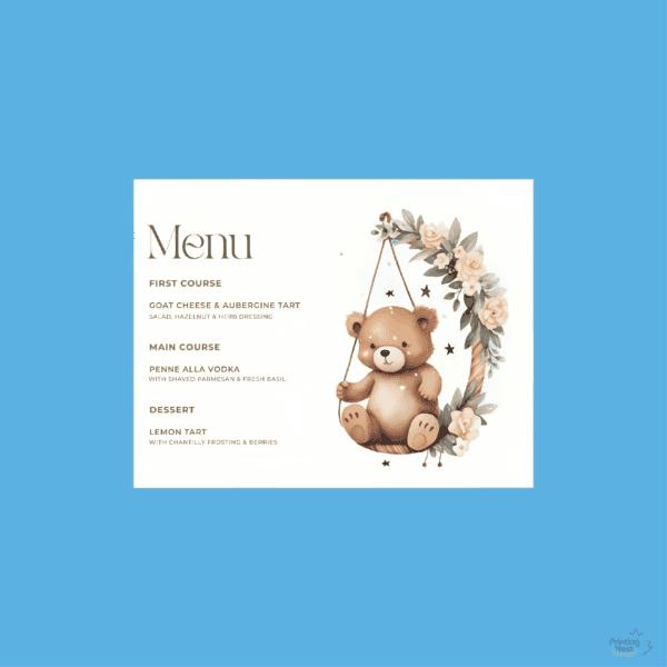 Custom Printed Baby Shower Postcard Menus Printing Nest