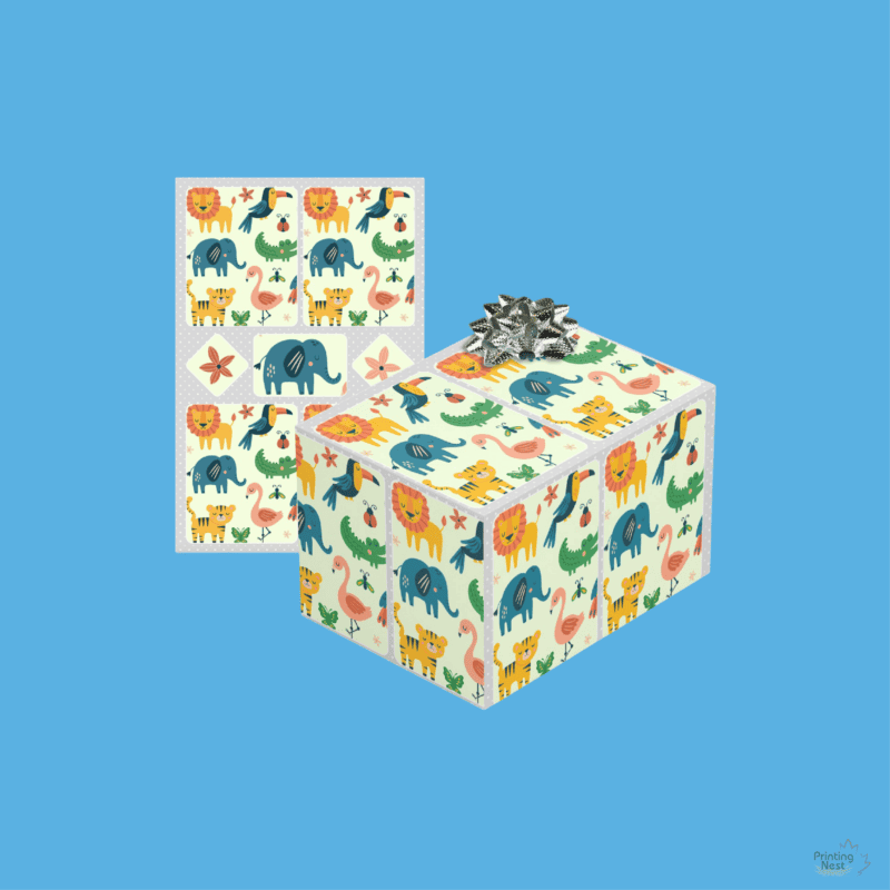 Custom Printed Kids Birthday Wrapping Paper Printing Nest