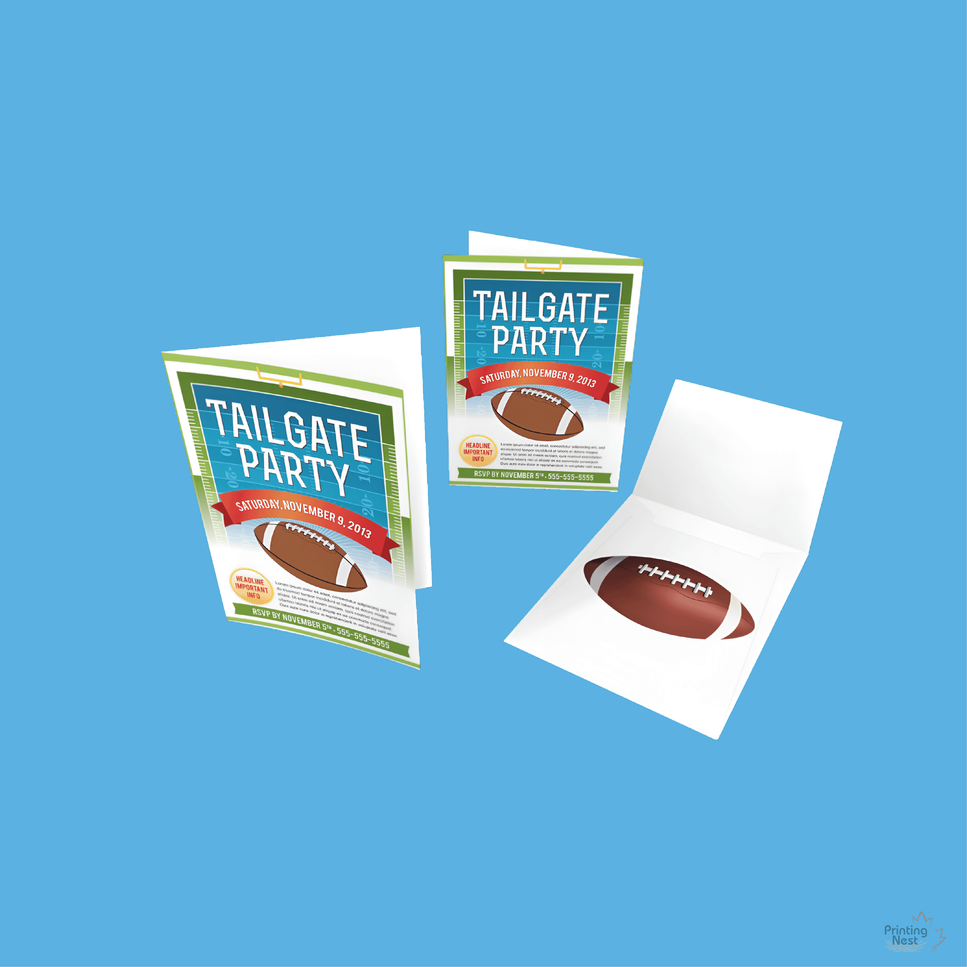 Custom Printed Sporting Event Invitations and Envelopes Printing Nest