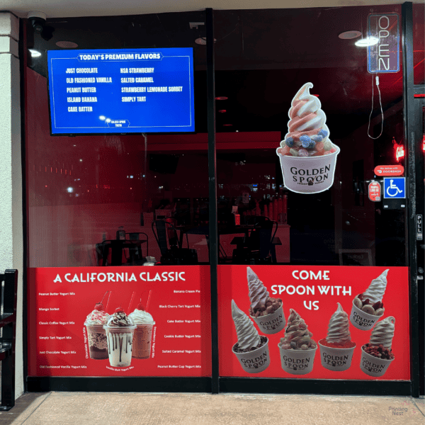 Custom Printed Storefront Die Cut Adhesive Vinyl Golden Spoon Orange County Printing Nest