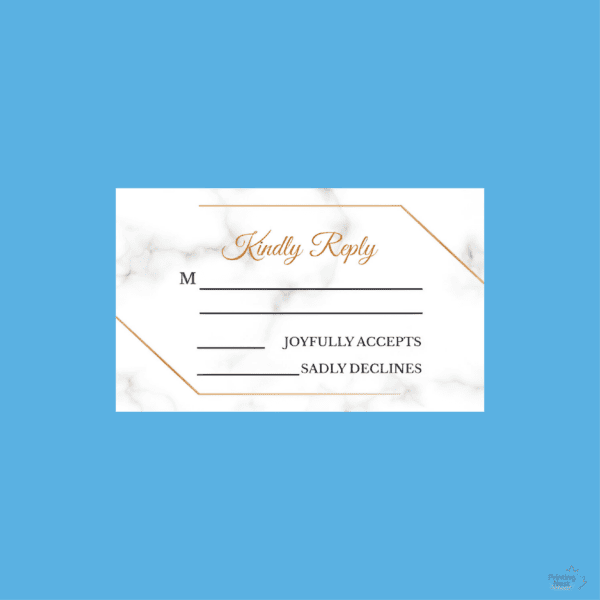 Custom Printed Wedding RSVP Cards Back Printing Nest