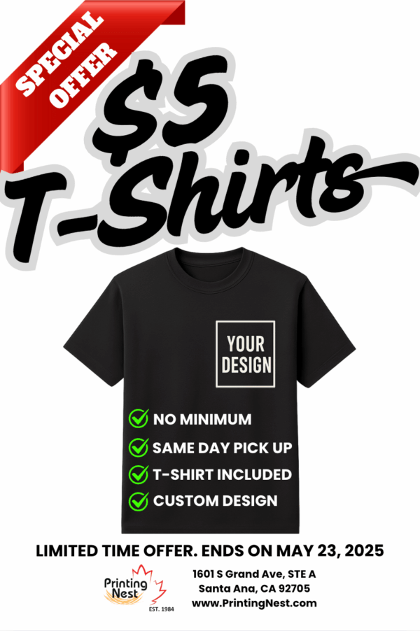 Custom $5 T-Shirts Orange County